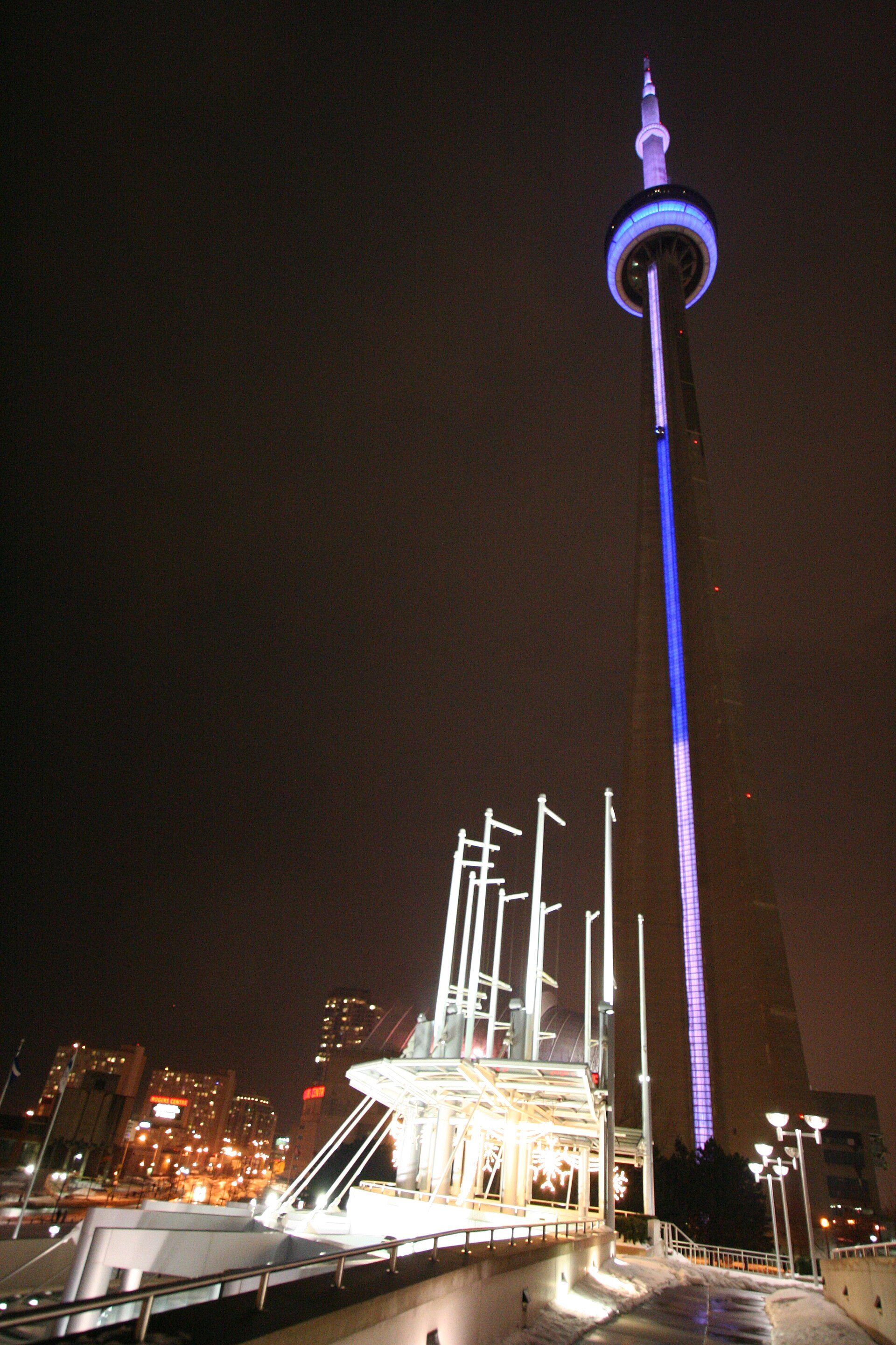A midwinter night from just outside the downtown &mdash; one of the first frames I liked well enough to keep.